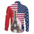 French American Heritage Month Family Matching Off The Shoulder Long Sleeve Dress and Hawaiian Shirt Flag Style with USA Eagle and Eiffel Tower