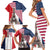 French American Heritage Month Family Matching Short Sleeve Bodycon Dress and Hawaiian Shirt Flag Style with USA Eagle and Eiffel Tower