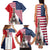 French American Heritage Month Family Matching Tank Maxi Dress and Hawaiian Shirt Flag Style with USA Eagle and Eiffel Tower