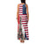 French American Heritage Month Family Matching Tank Maxi Dress and Hawaiian Shirt Flag Style with USA Eagle and Eiffel Tower