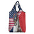 French American Heritage Month Grocery Bag Flag Style with USA Eagle and Eiffel Tower