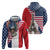 French American Heritage Month Hoodie Flag Style with USA Eagle and Eiffel Tower