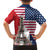 French American Heritage Month Kid Hawaiian Shirt Flag Style with USA Eagle and Eiffel Tower