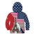 French American Heritage Month Kid Hoodie Flag Style with USA Eagle and Eiffel Tower