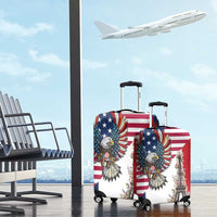 French American Heritage Month Luggage Cover Flag Style with USA Eagle and Eiffel Tower