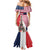 French American Heritage Month Mermaid Dress Flag Style with USA Eagle and Eiffel Tower