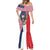 French American Heritage Month Mermaid Dress Flag Style with USA Eagle and Eiffel Tower