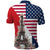 French American Heritage Month Polo Shirt Flag Style with USA Eagle and Eiffel Tower