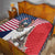 French American Heritage Month Quilt Flag Style with USA Eagle and Eiffel Tower