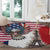 French American Heritage Month Round Carpet Flag Style with USA Eagle and Eiffel Tower