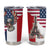 French American Heritage Month Tumbler Cup Flag Style with USA Eagle and Eiffel Tower