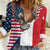 French American Heritage Month Women Casual Shirt Flag Style with USA Eagle and Eiffel Tower