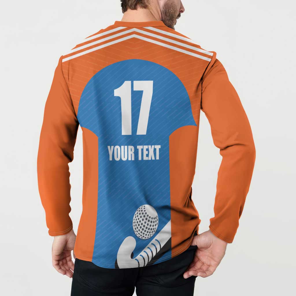 Netherlands Field Hockey Custom Button Sweatshirt Sporty Style