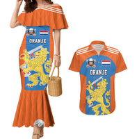 Netherlands Field Hockey Custom Couples Matching Mermaid Dress and Hawaiian Shirt Sporty Style