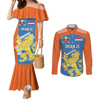 Netherlands Field Hockey Custom Couples Matching Mermaid Dress and Long Sleeve Button Shirt Sporty Style