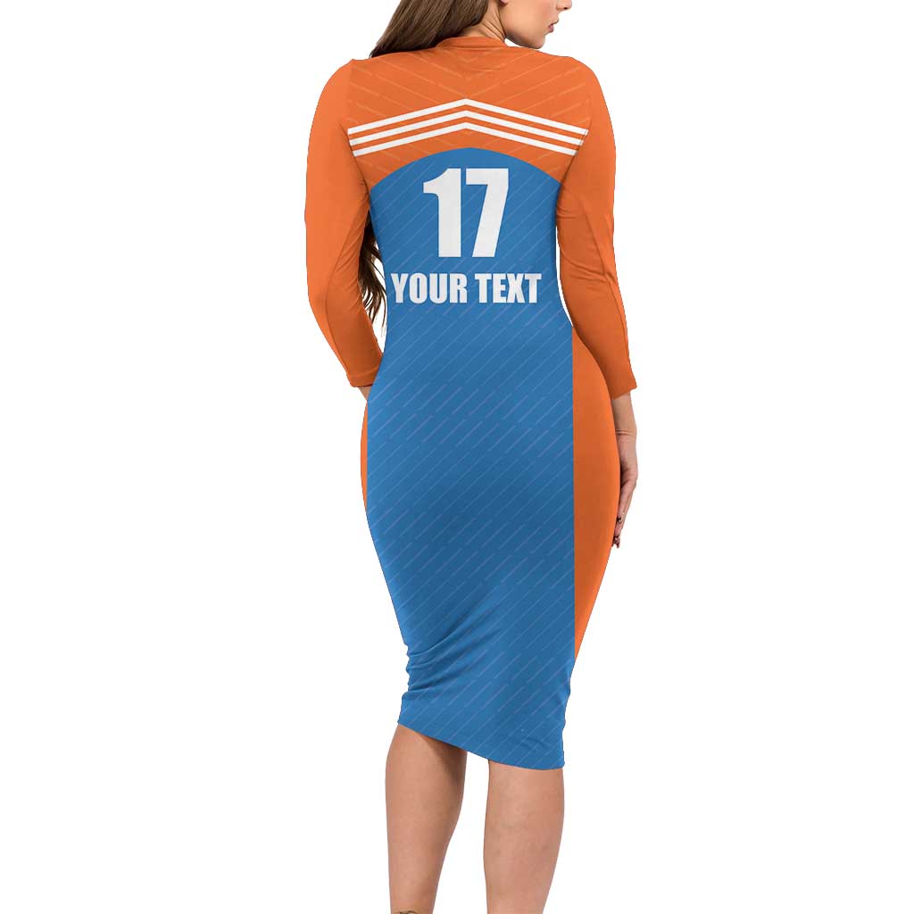 Netherlands Field Hockey Custom Family Matching Long Sleeve Bodycon Dress and Hawaiian Shirt Sporty Style