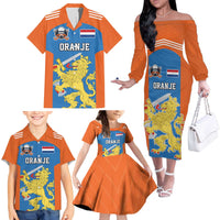 Netherlands Field Hockey Custom Family Matching Off The Shoulder Long Sleeve Dress and Hawaiian Shirt Sporty Style