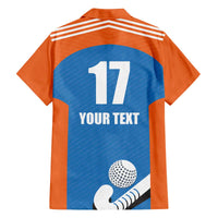 Netherlands Field Hockey Custom Family Matching Off The Shoulder Long Sleeve Dress and Hawaiian Shirt Sporty Style