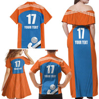 Netherlands Field Hockey Custom Family Matching Off Shoulder Maxi Dress and Hawaiian Shirt Sporty Style