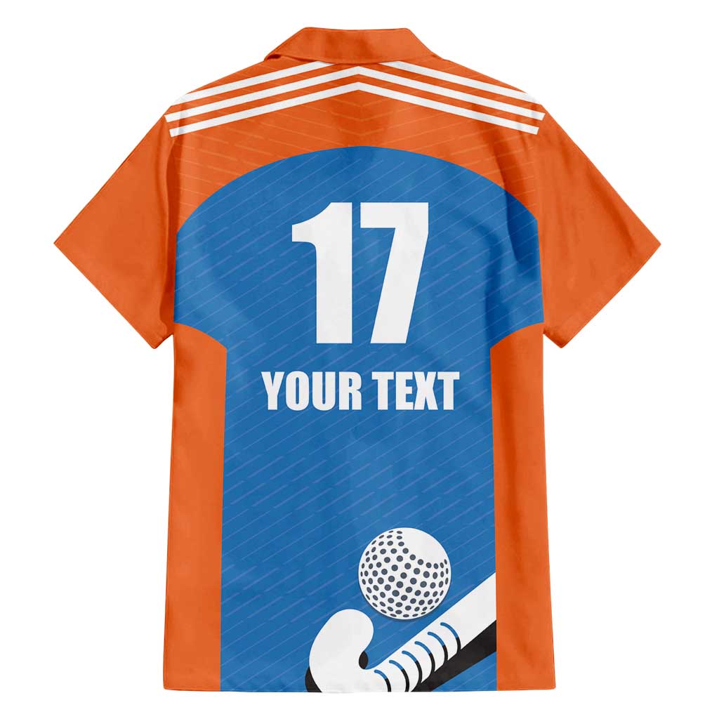 Netherlands Field Hockey Custom Family Matching Off Shoulder Maxi Dress and Hawaiian Shirt Sporty Style