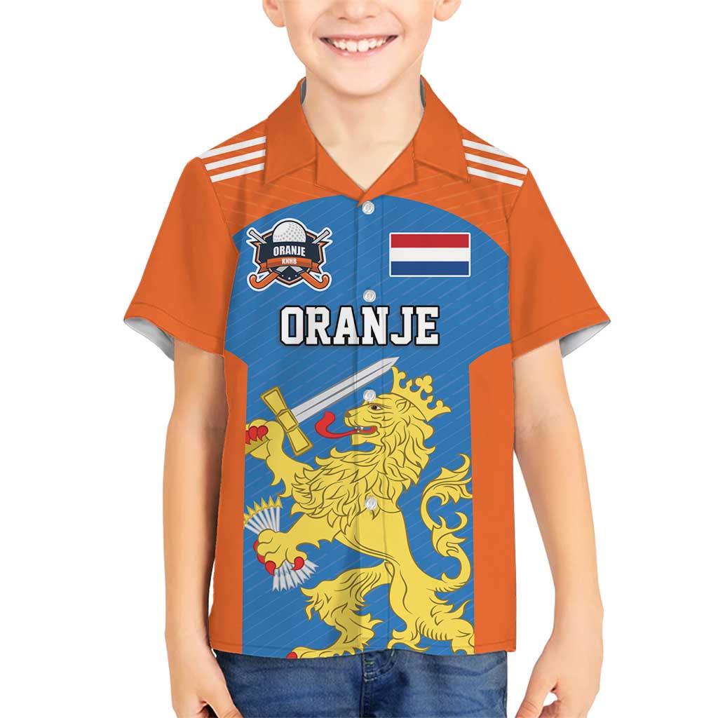 Netherlands Field Hockey Custom Family Matching Off Shoulder Maxi Dress and Hawaiian Shirt Sporty Style