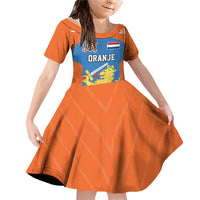 Netherlands Field Hockey Custom Family Matching Off Shoulder Short Dress and Hawaiian Shirt Sporty Style