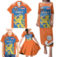 Netherlands Field Hockey Custom Family Matching Puletasi and Hawaiian Shirt Sporty Style