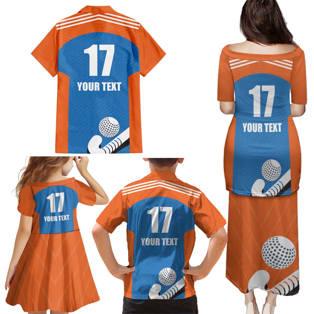 Netherlands Field Hockey Custom Family Matching Puletasi and Hawaiian Shirt Sporty Style