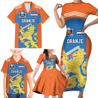 Netherlands Field Hockey Custom Family Matching Short Sleeve Bodycon Dress and Hawaiian Shirt Sporty Style