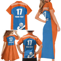 Netherlands Field Hockey Custom Family Matching Short Sleeve Bodycon Dress and Hawaiian Shirt Sporty Style