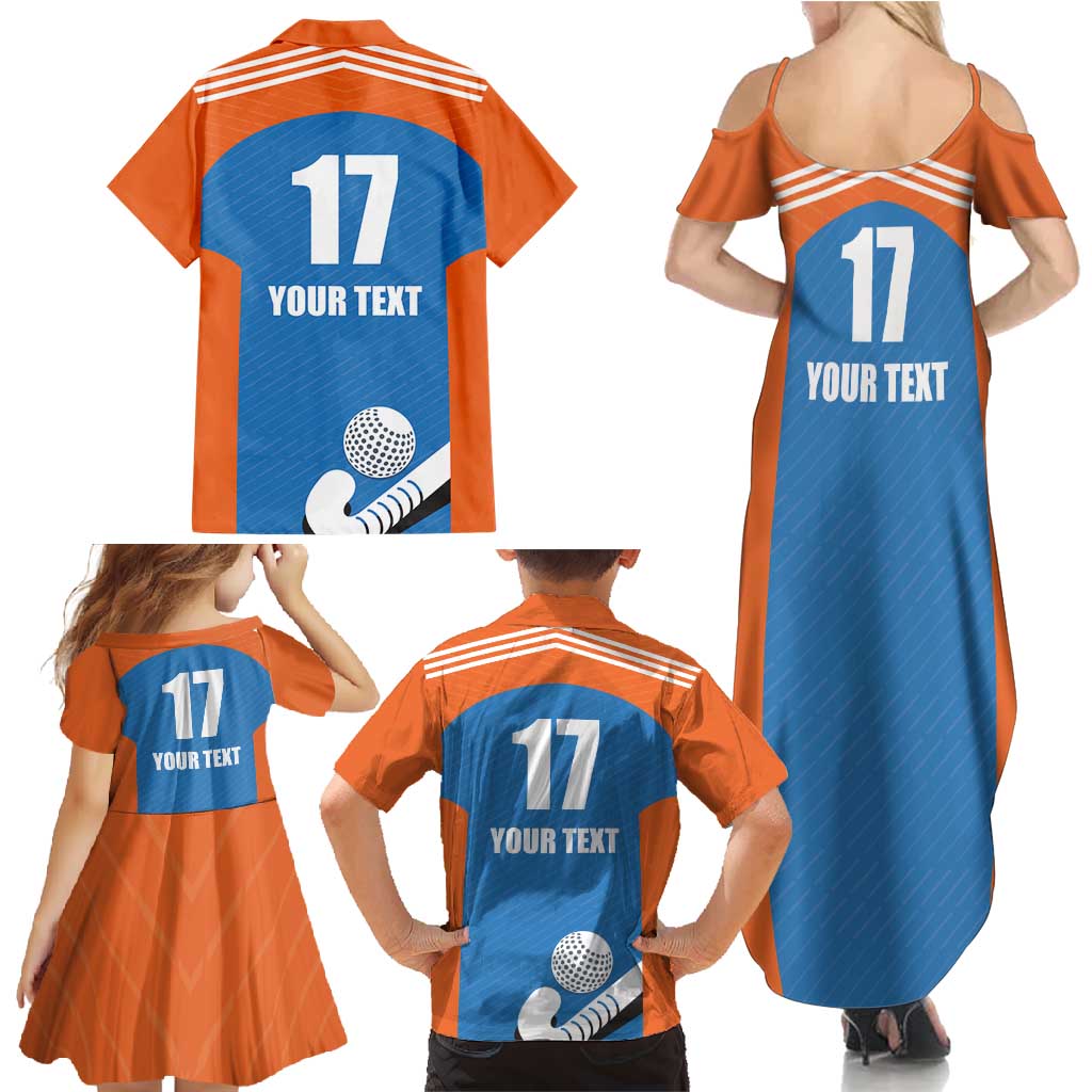 Netherlands Field Hockey Custom Family Matching Summer Maxi Dress and Hawaiian Shirt Sporty Style
