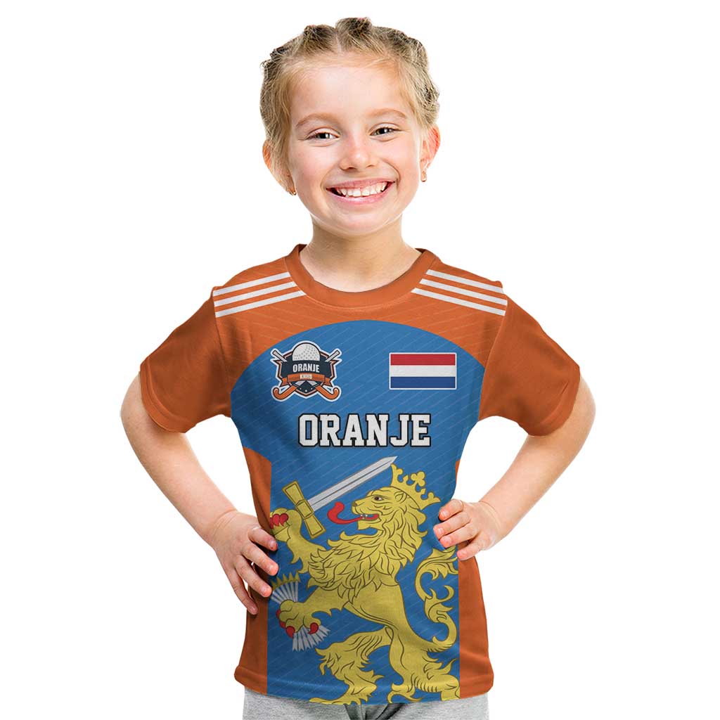 Netherlands Field Hockey Custom Kid T Shirt Sporty Style