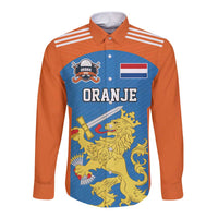 Netherlands Field Hockey Custom Long Sleeve Button Shirt Sporty Style