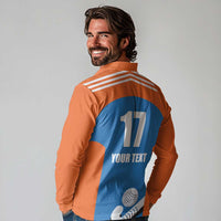 Netherlands Field Hockey Custom Long Sleeve Polo Shirt Sporty Style