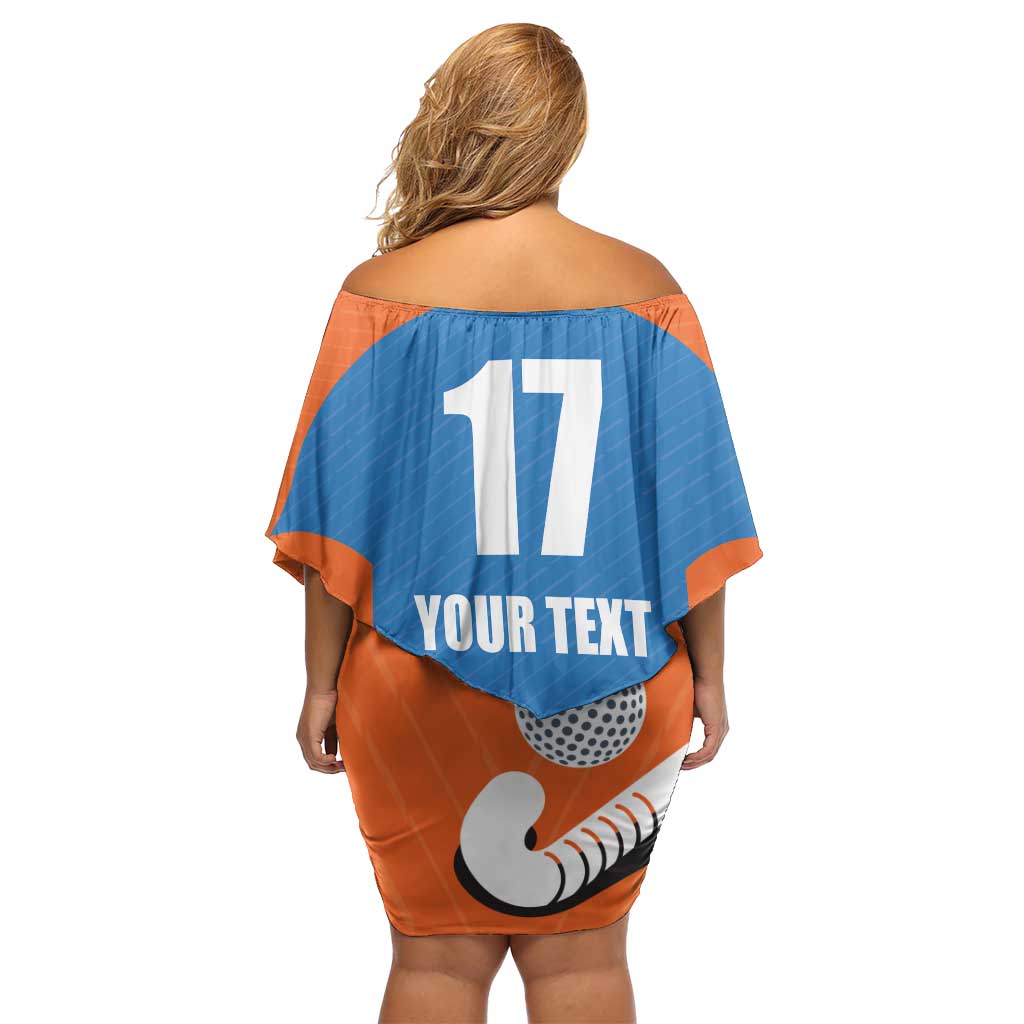 Netherlands Field Hockey Custom Off Shoulder Short Dress Sporty Style