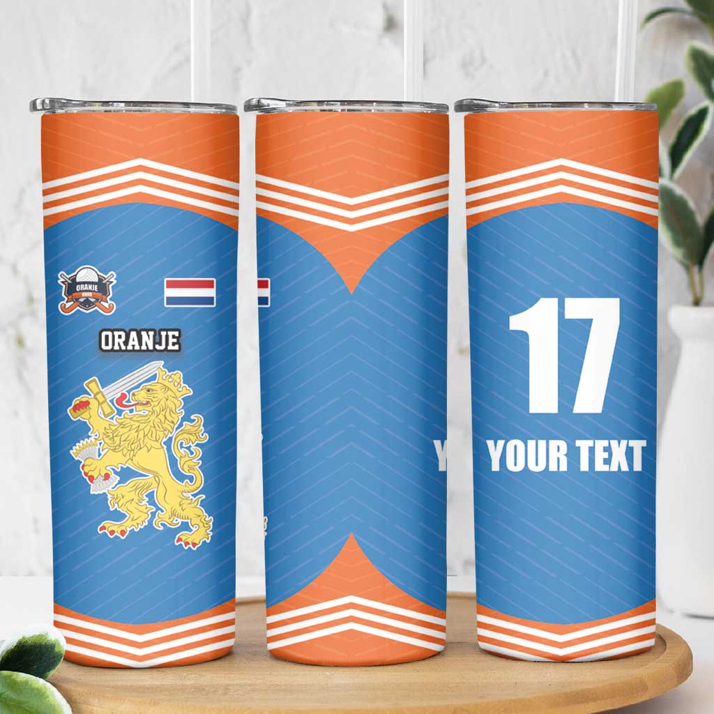 Netherlands Field Hockey Custom Skinny Tumbler Sporty Style