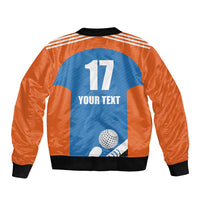 Netherlands Field Hockey Custom Sleeve Zip Bomber Jacket Sporty Style