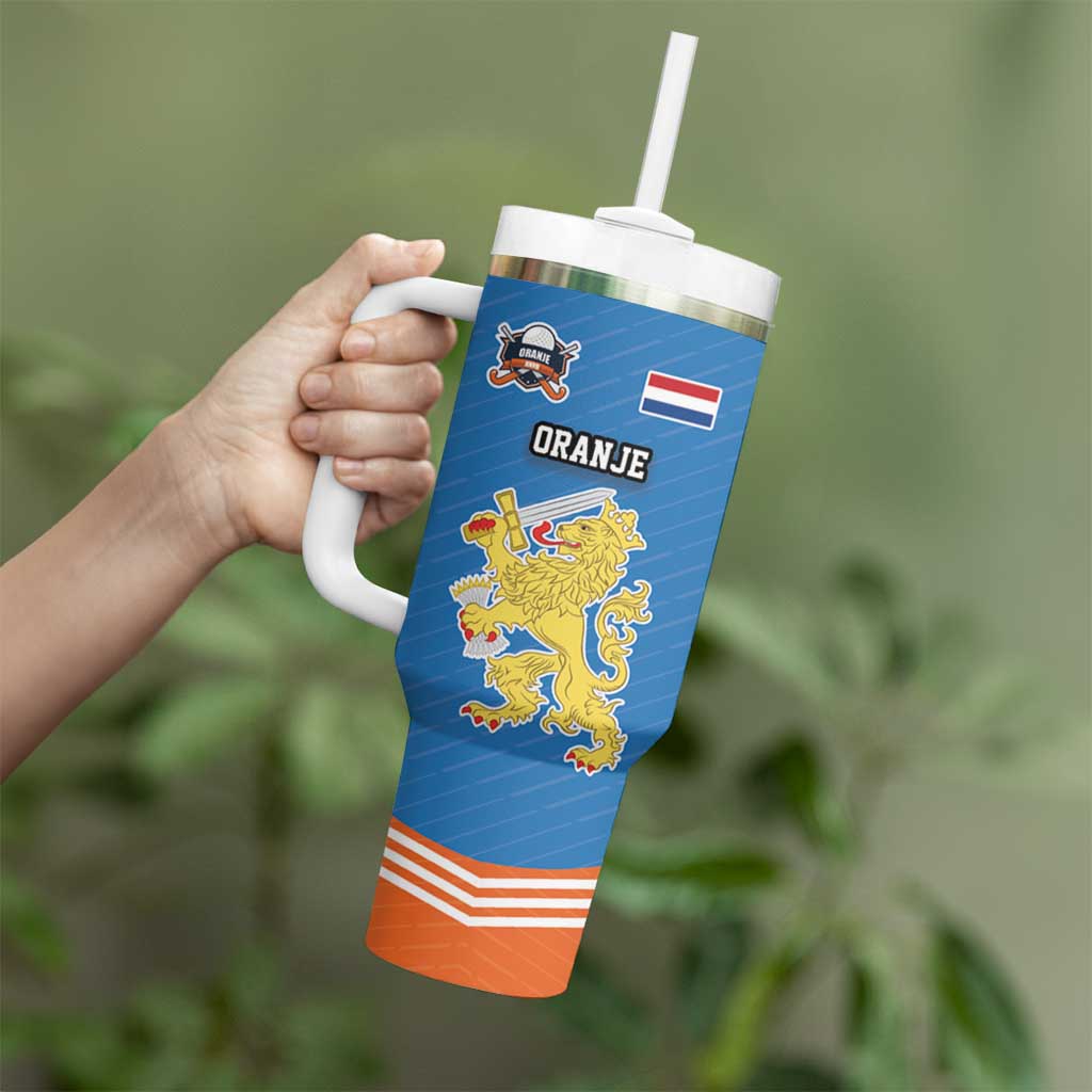 Netherlands Field Hockey Custom Tumbler With Handle Sporty Style