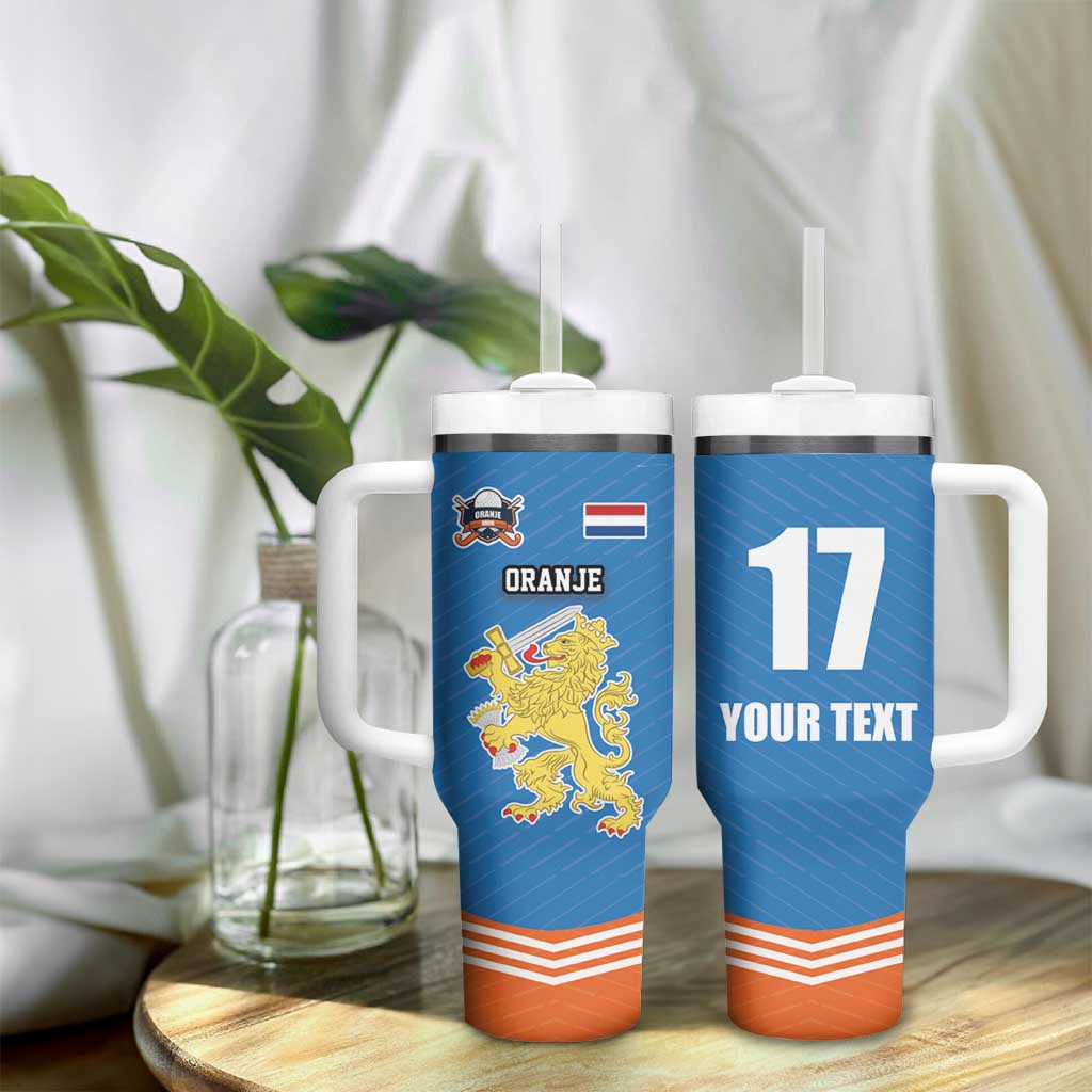 Netherlands Field Hockey Custom Tumbler With Handle Sporty Style