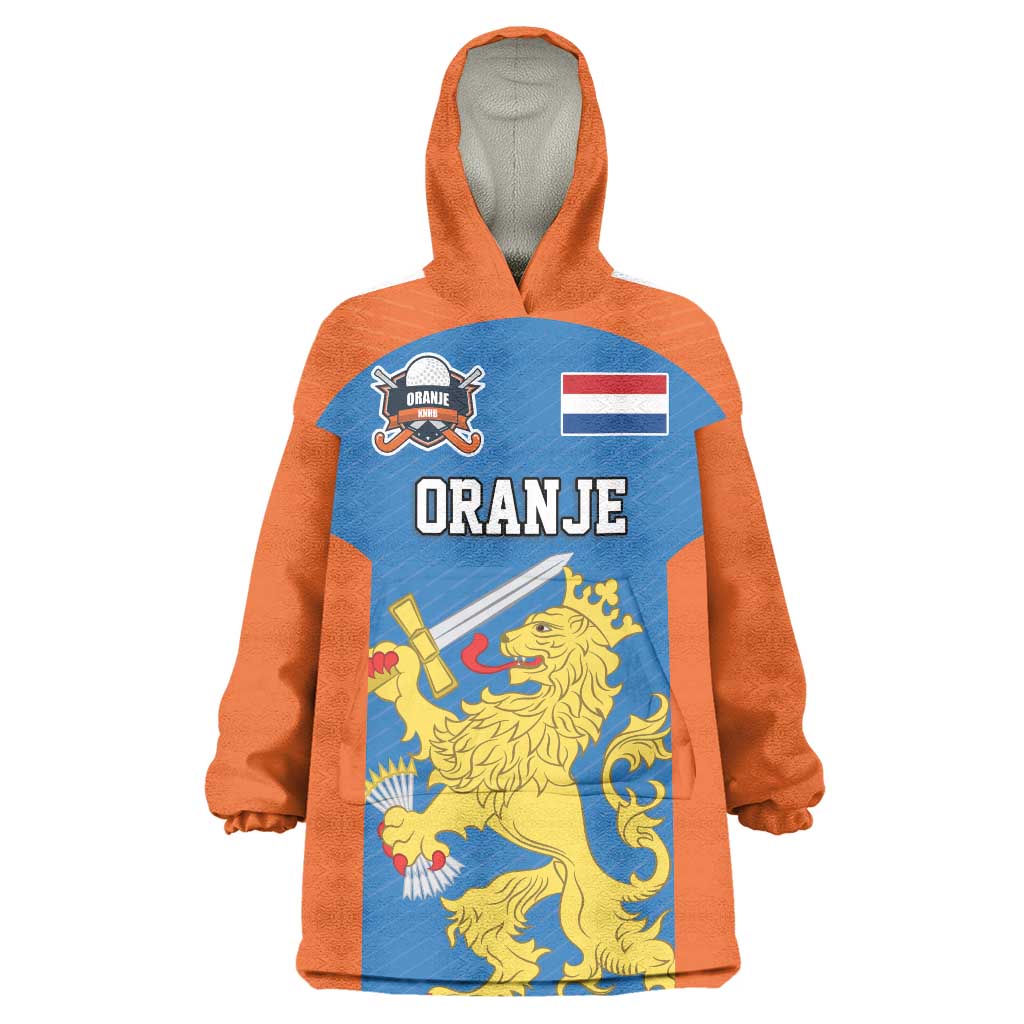 Netherlands Field Hockey Custom Wearable Blanket Hoodie Sporty Style