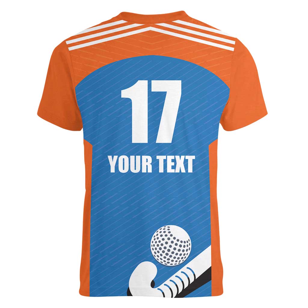 Netherlands Field Hockey Custom Women V-Neck T-Shirt Sporty Style