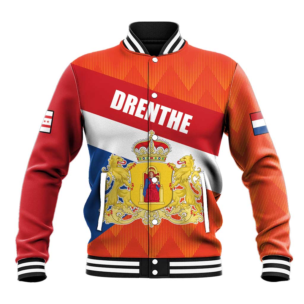 Netherlands Drenthe Province Personalized Baseball Jacket Flag of Drenthe
