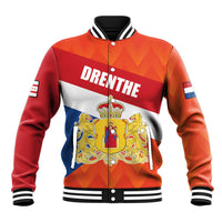 Netherlands Drenthe Province Personalized Baseball Jacket Flag of Drenthe