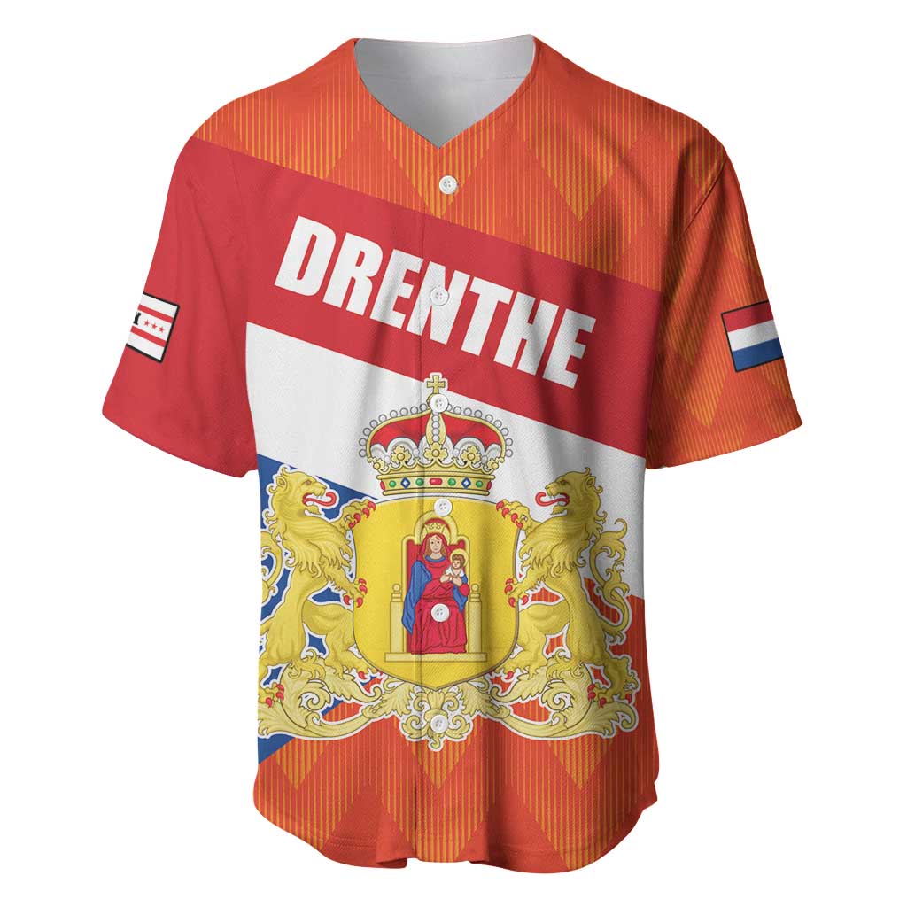 Netherlands Drenthe Province Personalized Baseball Jersey Flag of Drenthe