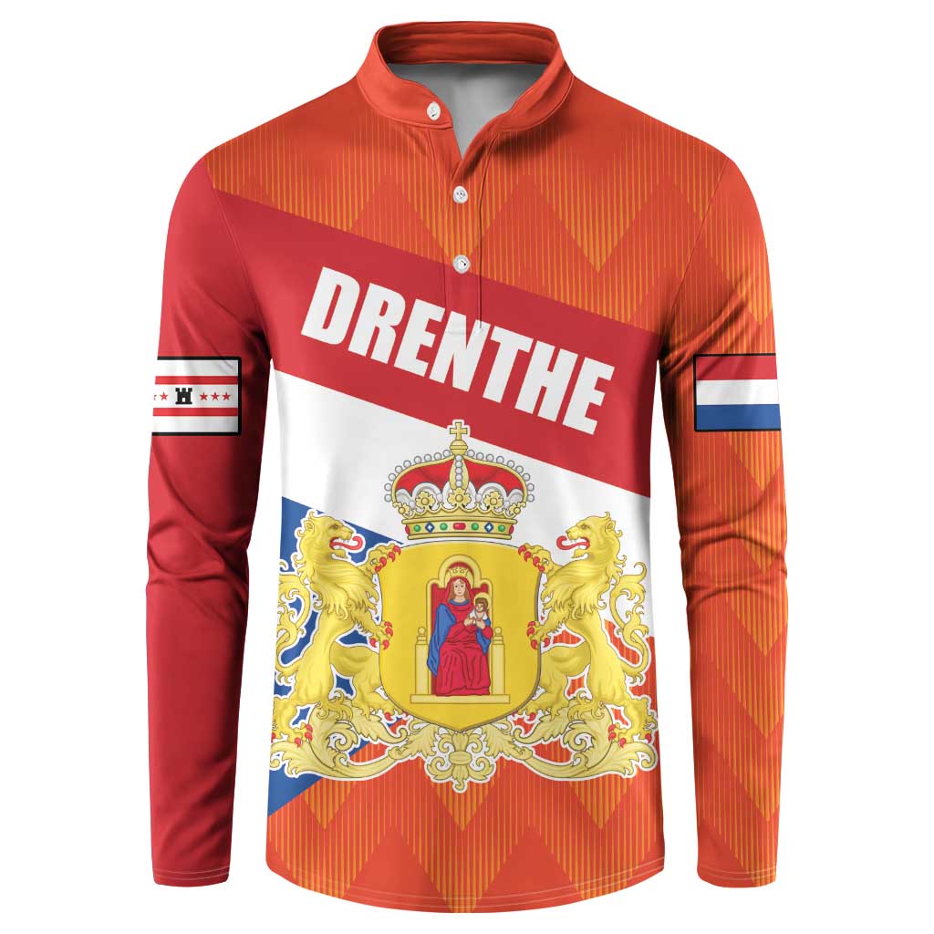 Netherlands Drenthe Province Personalized Button Sweatshirt Flag of Drenthe