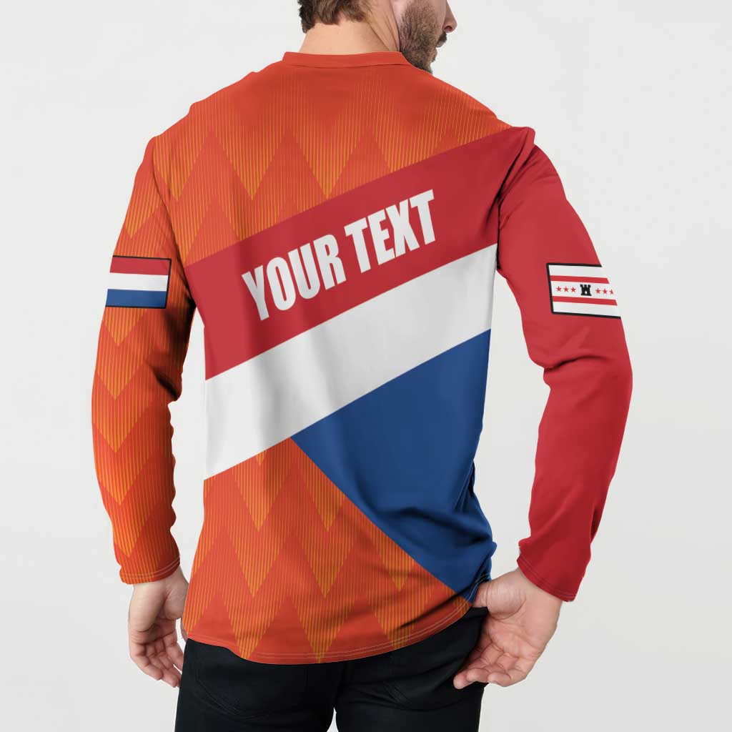 Netherlands Drenthe Province Personalized Button Sweatshirt Flag of Drenthe