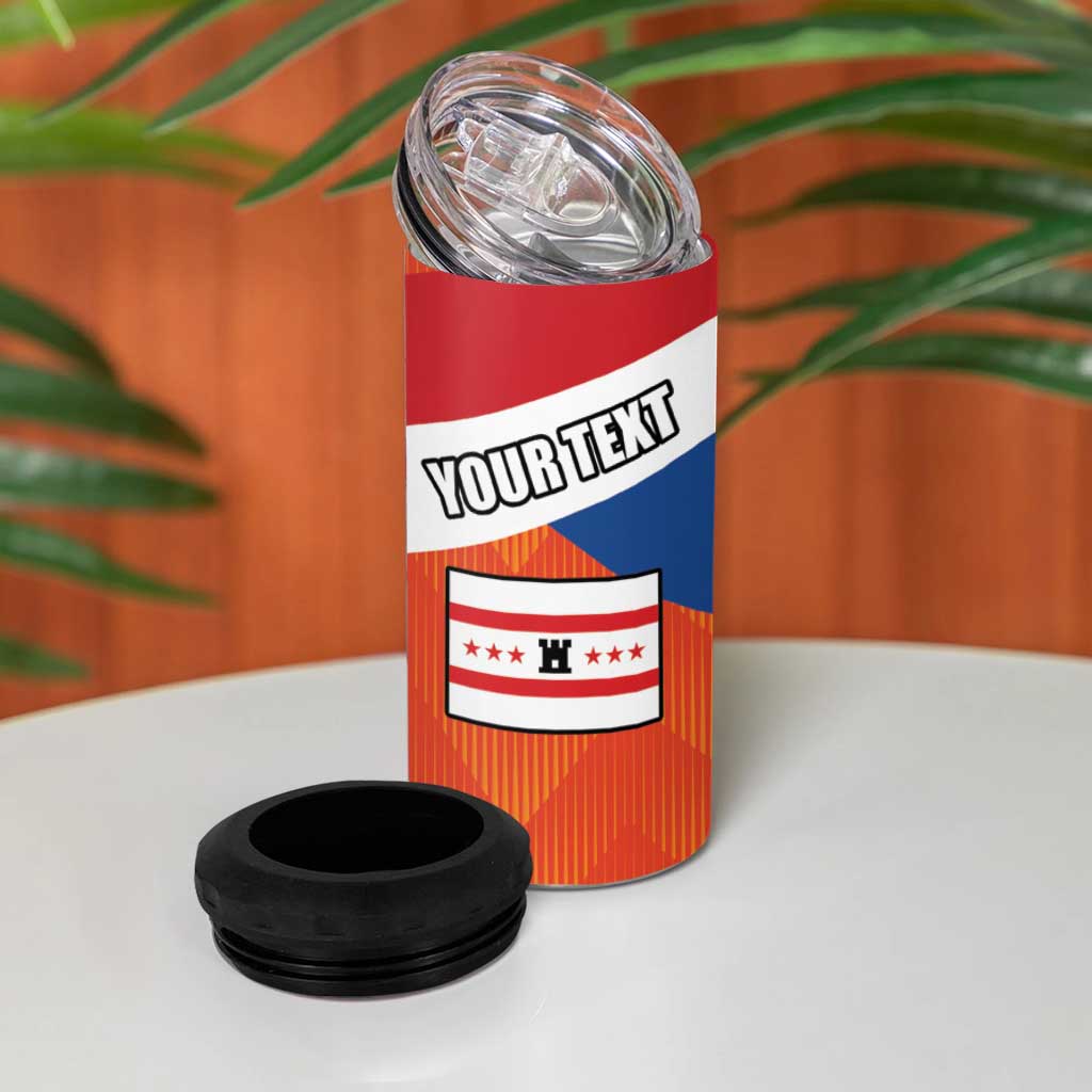 Netherlands Coat of arms of Drenthe Personalized 4 in 1 Can Cooler Tumbler Flag of Drenthe