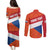 Netherlands Drenthe Province Personalized Couples Matching Puletasi and Long Sleeve Button Shirt Flag of Drenthe