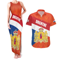 Netherlands Drenthe Province Personalized Couples Matching Tank Maxi Dress and Hawaiian Shirt Flag of Drenthe