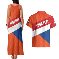 Netherlands Drenthe Province Personalized Couples Matching Tank Maxi Dress and Hawaiian Shirt Flag of Drenthe